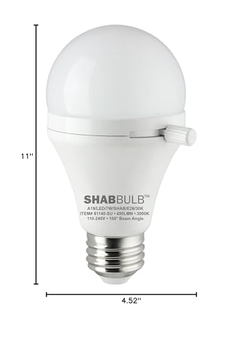 Sunlite ShabBulb, Shabbat Permissible LED Light Bulb, 7 Watt (40 Watt Equivalent) 3000K Warm White