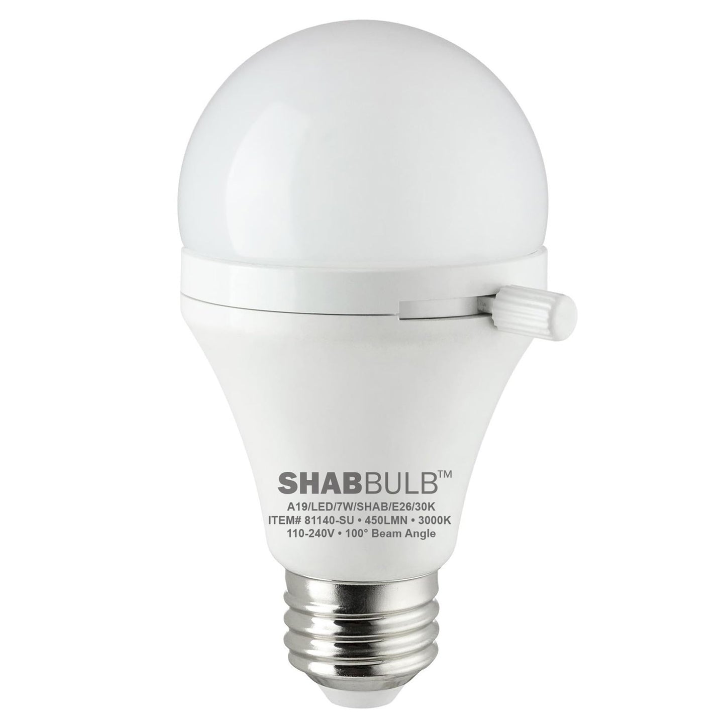 Sunlite ShabBulb, Shabbat Permissible LED Light Bulb, 7 Watt (40 Watt Equivalent) 3000K Warm White