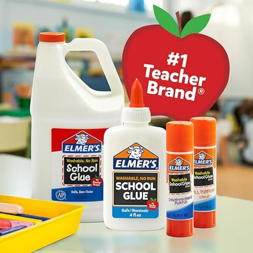 Elmer’s Disappearing Purple School Glue Sticks, Washable, 7g, 30 Count - Bulk Pack for Classrooms, #1 Teacher Brand
