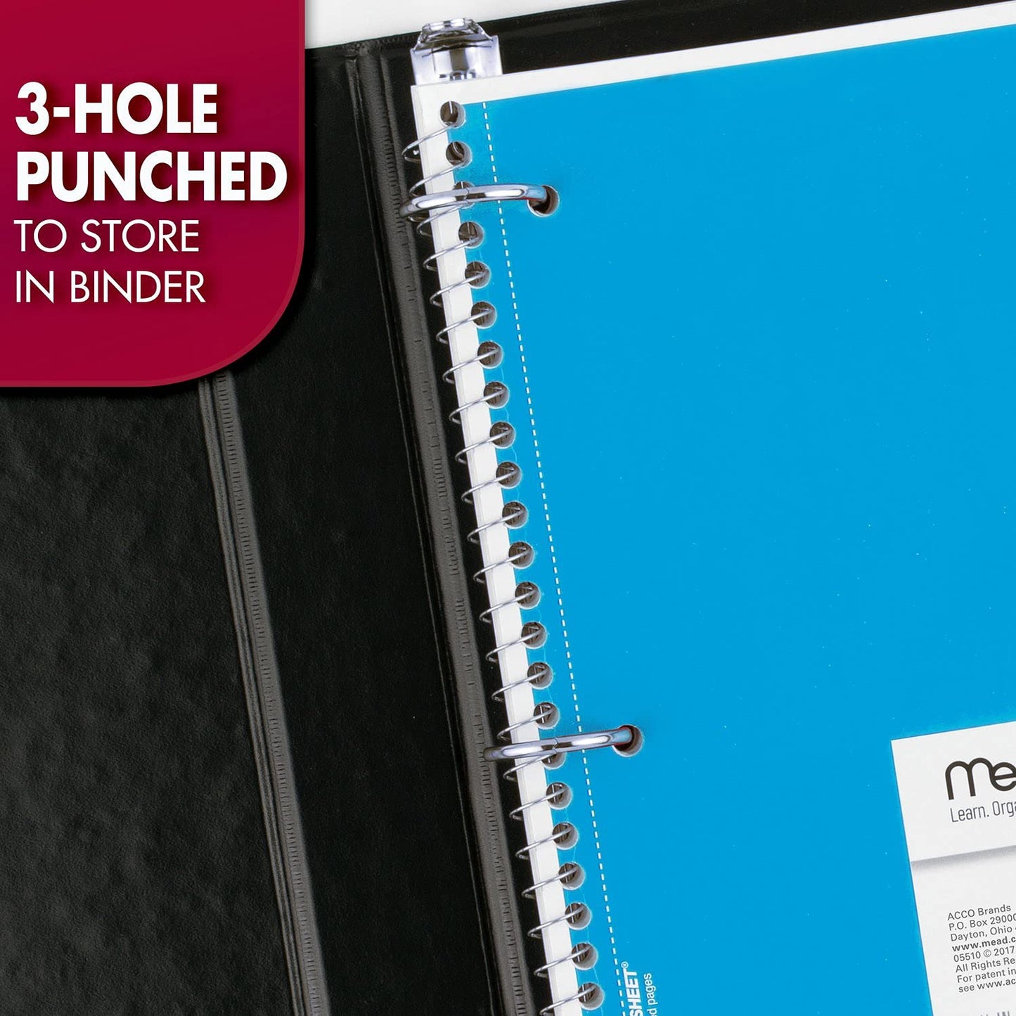 Mead Spiral Notebook, 12 Pack, 1 Subject, Wide Ruled Paper, 7-1/2" x 10-1/2", 70 Sheets per Notebook, Colors Will Vary (930202-ECM25)