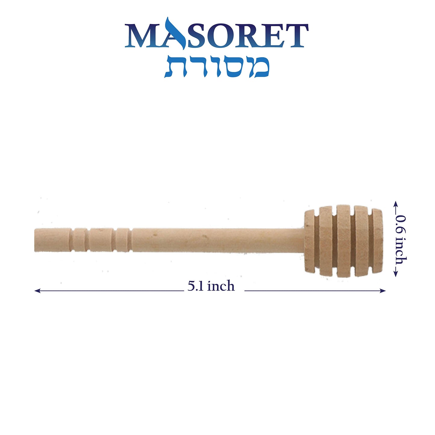 MASORET 3-Piece Honey Dish Set for Rosh Hashanah: incl. a Glass Plate, a Clear Glass Bowl and Wooden Honey Dipper Sticks, Size: 7.5 inch