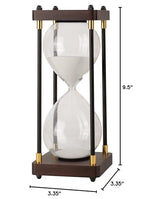 Ner Mitzvah Chanukah Menorah Sand Timer - Beautiful Mahogany Hanukkah Table Decorations - 30 Minute Timer for Chanukah Candle Lighting