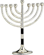 Rite Lite Classic Chanukah Menorah with Hammered Accents with Black & Silver - Hanukah Menorah (Black & Silver)