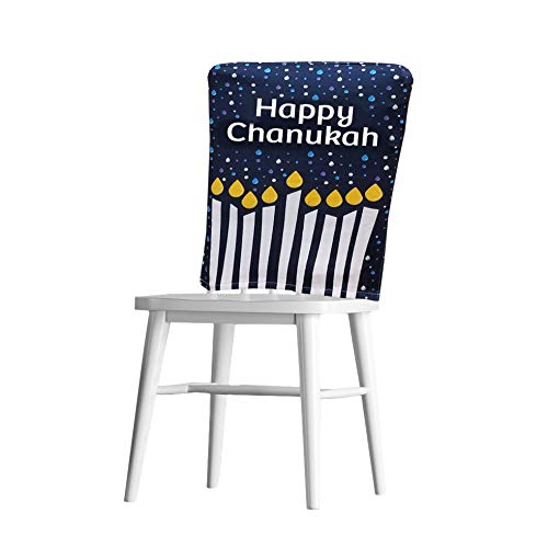 Zion Judaica Hanukkah Décor Chair Covers Stretch Micro-Fiber - Set of 3 - Fits Most Chairs and Armchairs Chanukah Party Decorations