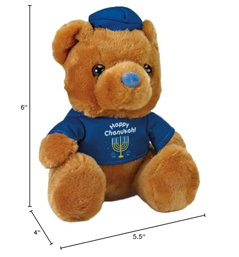 Rite Lite Hanukkah Teddy Bear - Chanukah Plush Toy, Perfect Chanukah Gift for Kids, Jewish Holiday Party Favors Decorations Goodie Bag Festival of Lights