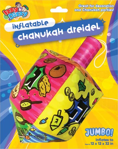 Izzy 'n' Dizzy 36 Inch Inflatable Dreidel - Large Multicolored Inflatable Hanukkah Dreidel - Inflatable Hanukkah Decorations Outdoor
