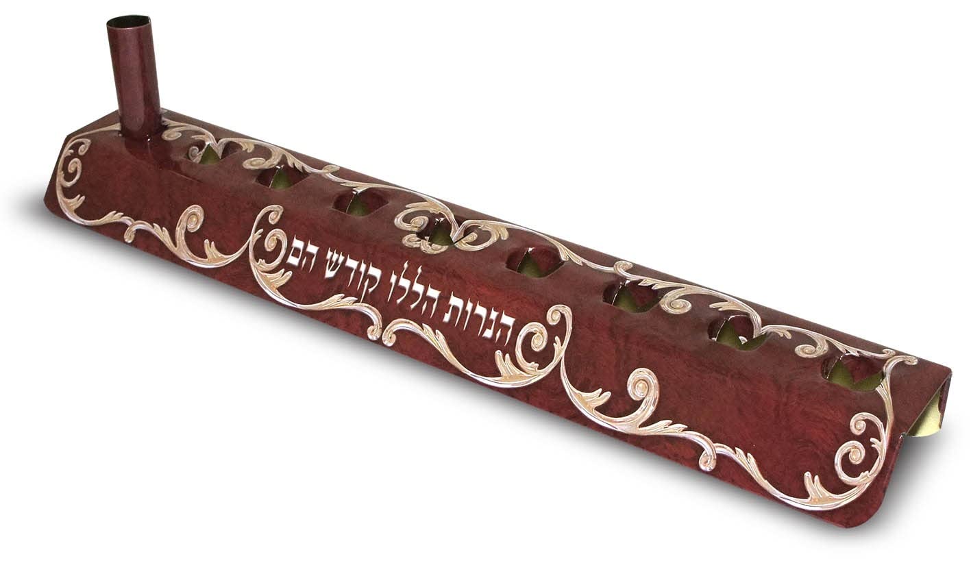 SHALHEVET LIGHT Menorah Works with Oil Cups or Candles