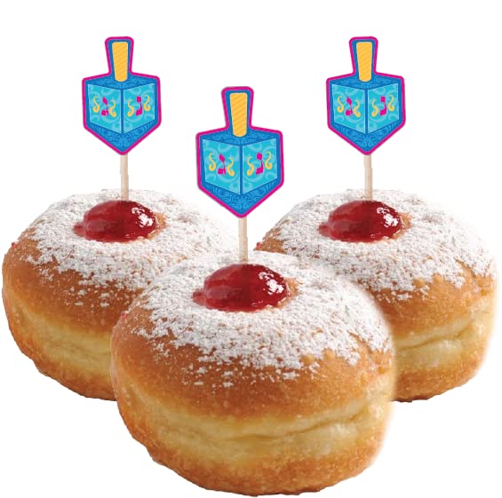 Izzy 'n' Dizzy Hanukkah Dreidel Cake Toppers and Paper Goods (Pack of 20)