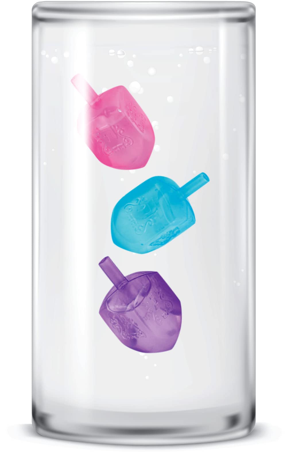 The Kosher Cook Dreidel Shaped Reusable Ice Cubes, Food Grade Freezer Safe Silicone Ice Cube, Hanukkah Ice Cubes Reusable (Pack of 8)