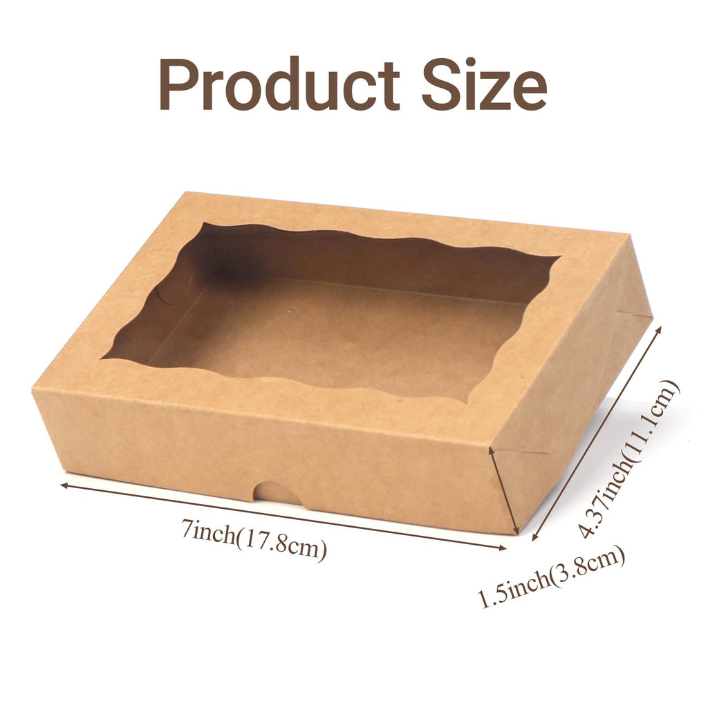 50 Pack DIY Assembly Brown 7 x 4 3/8 x 1½ inches Cookies Boxes