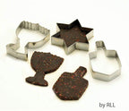 Rite Lite Set of 3 Chanukah Cookie Cutters Sheets - Dreidel, Menorah, Star of David Design, Jewish New Year Holiday Party Favors Hanukkah Hostess Gifts, Goodie Bag Rewards, Cooking Kitchen Accessories