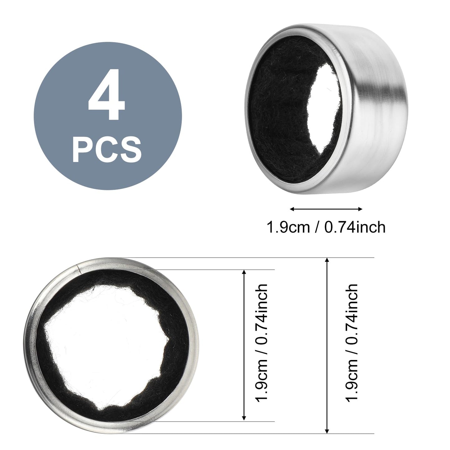 4PCS Wine Drip Ring, Wine Drip Collars Stainless Steel Wine Collar Drip Ring Simple Wine Bottle Drip Collar with Velvet Felts Clever Dripper Guard Holder Tools Bar Kitchen Gadgets Wine Accessories
