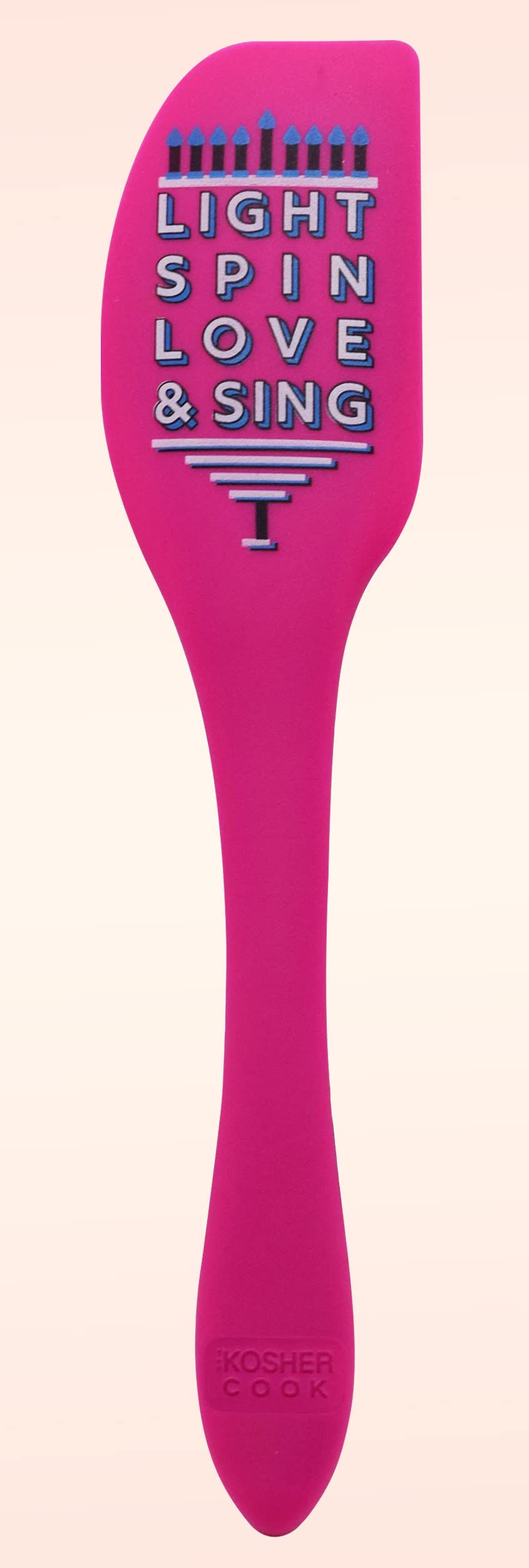 The Kosher Cook Hanukkah Silicone Spatula, Chanukah Kitchen Tools Silicon Spatula, Comfortable Grip Handle, Durable Food Grade Silicone Spatulas - Pink