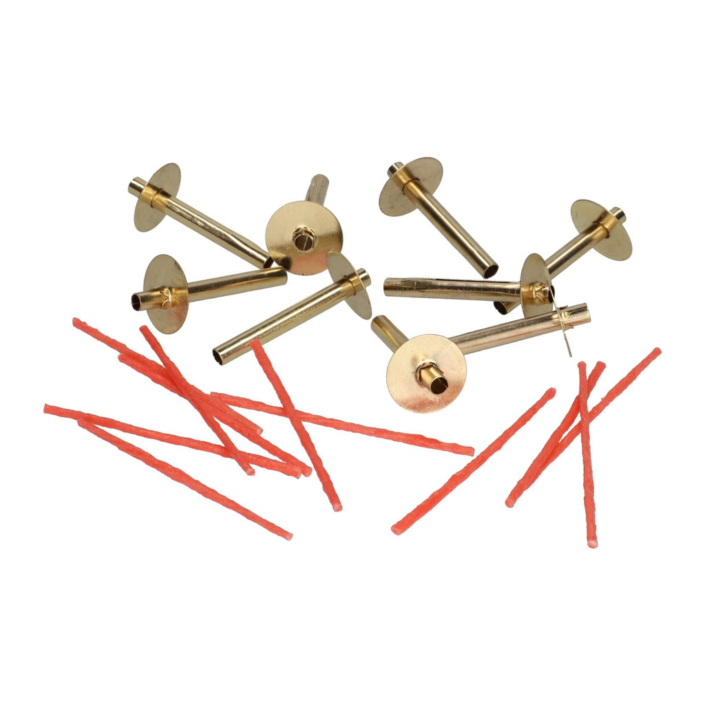 Shalhevet Light Chanukah Shabbat Wonder Wick Holder Set – 9 Medium Holders and 50 Wax Coated Red Cotton Wicks, Make Your Own Candle Sits in Full Oil Cup