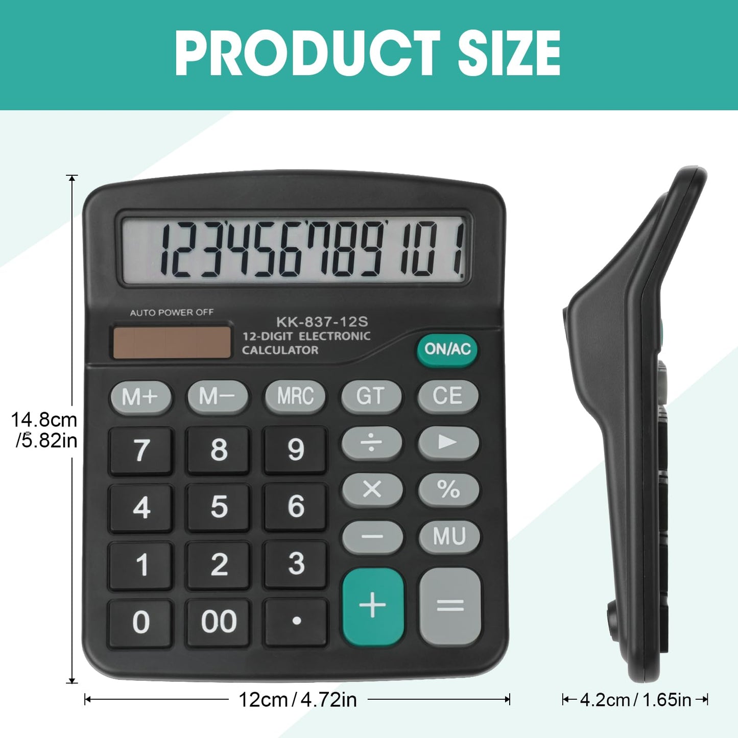 6 Pack Calculator Bulk, 12 Digits Calculators Desktop with Large LCD Display and Sensitive Butto, Solar and Battery Dual Power, Desk Calculator for Office, School, Home