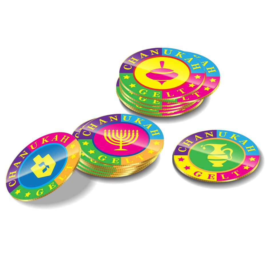 Izzy 'n' Dizzy Hanukkah Dreidels, Blue and White Wooden, Hand Painted, Game Instructions Included - Bulk (Pack of 30) - Medium