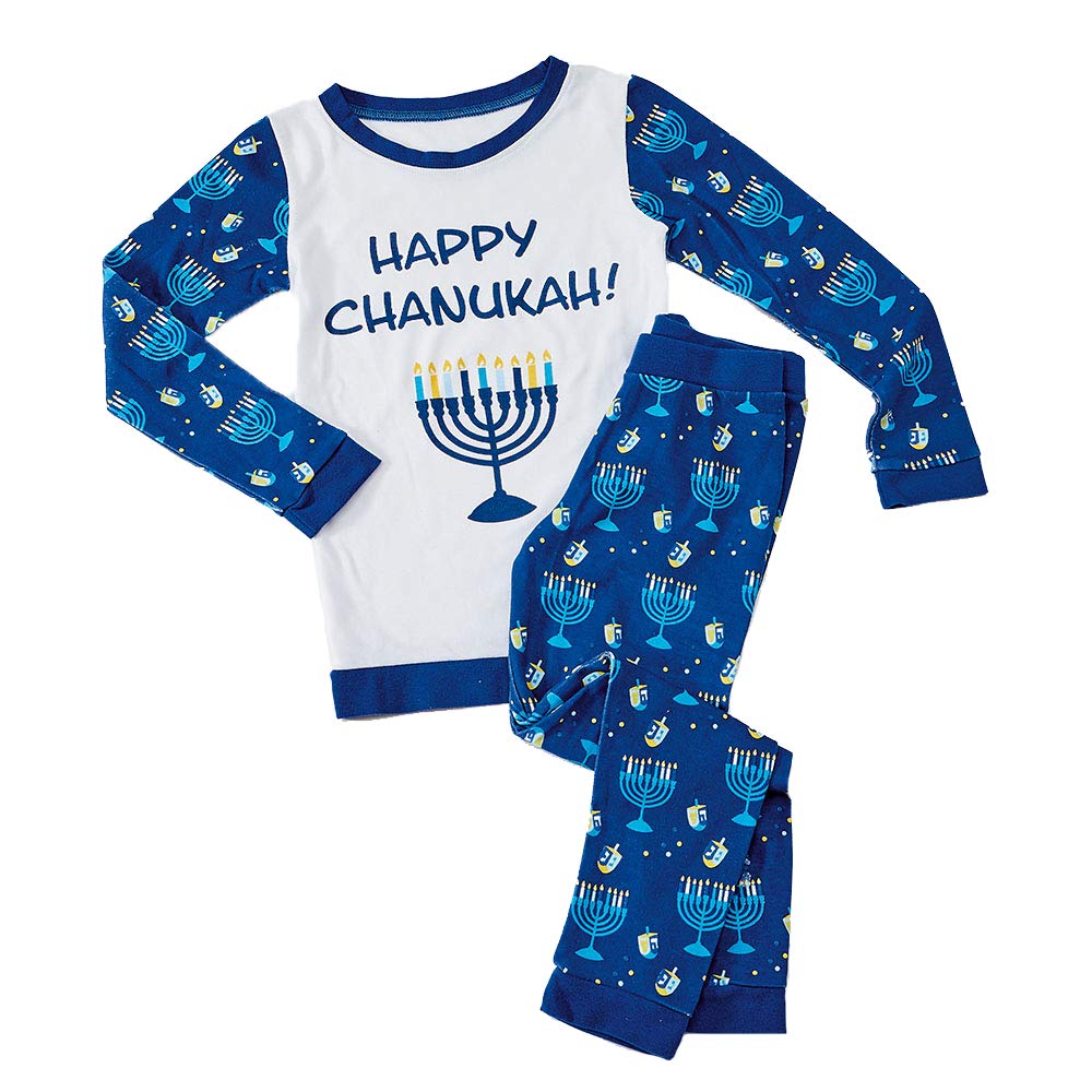 Rite Lite 8 Nights of Chanukah Pajamas With Menorah and Dreidel Illustrations- For Kids