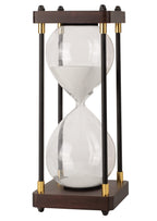 Ner Mitzvah Chanukah Menorah Sand Timer - Beautiful Mahogany Hanukkah Table Decorations - 30 Minute Timer for Chanukah Candle Lighting