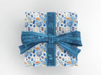 Izzy 'n' Dizzy Hanukkah Gift Wrap Ribbon - Blue Nylon Wrapping Paper Ribbon - 15mm x 3mm
