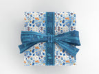 Izzy 'n' Dizzy Hanukkah Gift Wrap Ribbon - Blue Nylon Wrapping Paper Ribbon - 15mm x 3mm