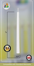 Ner Mitzvah White Chanukah Candles - Standard Size Fits Most Menorahs - Premium Quality Wax - 44 Count for All 8 Nights of Hanukkah.