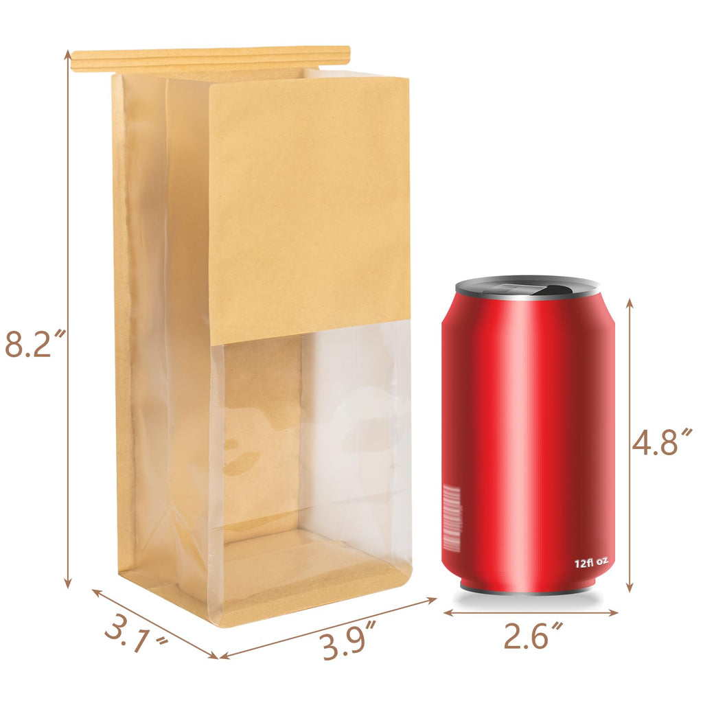 50 Pack Cookie Bags with Seal, 8.2x3.9x3.1 Inch Included 50 Thank You Stickers