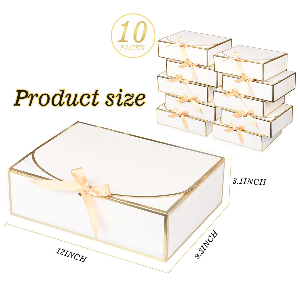 10 Pack Large Gift Boxes with Lids, 12.6x9.8x3.1
