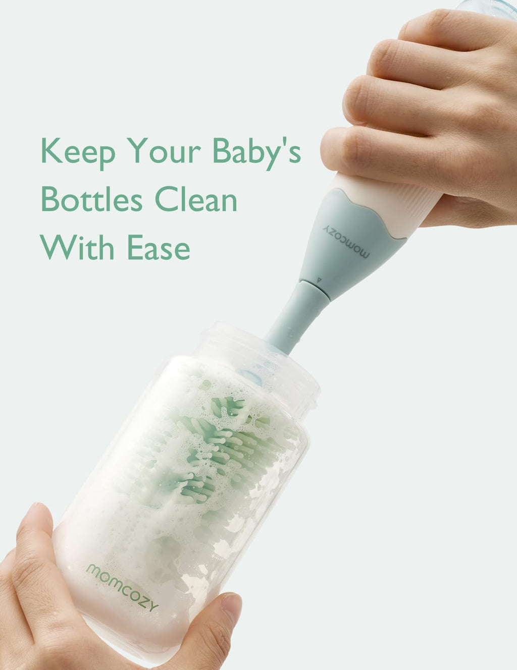 Momcozy Bottle Brush Kit, Innovative Push-Press Design for Better Cleaning