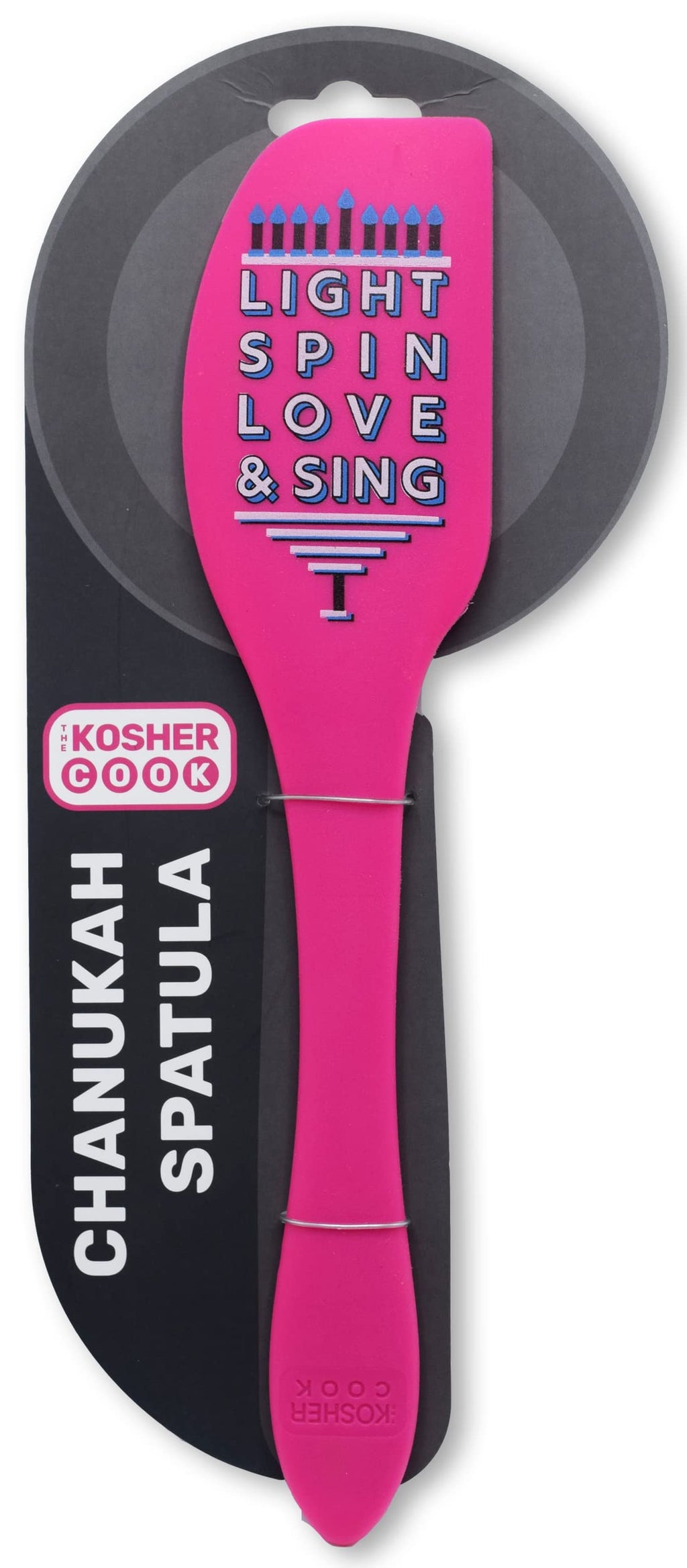 The Kosher Cook Hanukkah Silicone Spatula, Chanukah Kitchen Tools Silicon Spatula, Comfortable Grip Handle, Durable Food Grade Silicone Spatulas - Pink