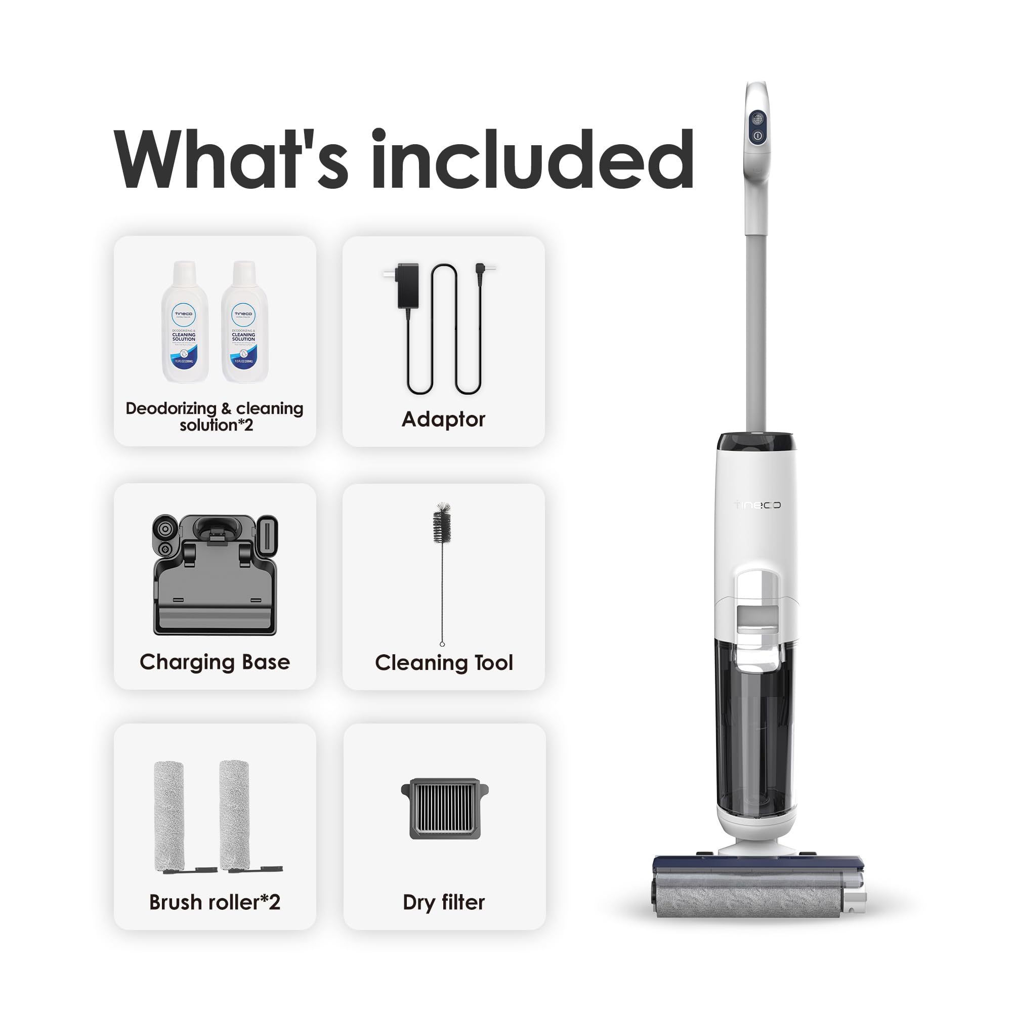 Tineco iFLOOR 5 Breeze Complete Wet Dry Vacuum Cordless Floor Washer, One-Step Cleaning for Hard Floors, Edge Clean, Auto Self-Cleaning, Lightweight & Cordless Design