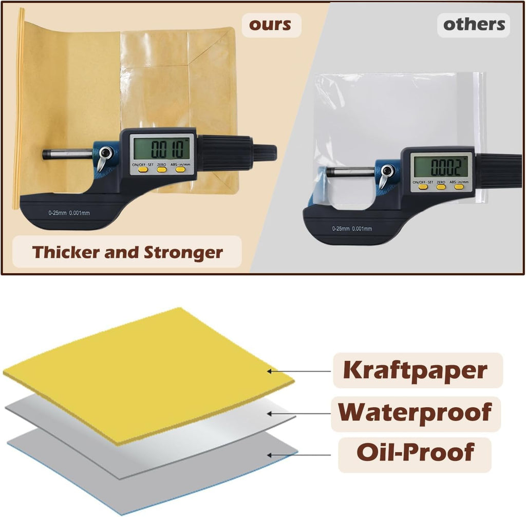 50 Pack Cookie Bags with Seal, 8.2x3.9x3.1 Inch Included 50 Thank You Stickers