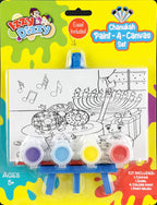 Izzy 'n' Dizzy Canvas Painting Kit with Easel - Chanukah Kids Canvas Painting Set - Pre Drawn Canvas for Painting for Kids - Chanukah Kids Arts and Crafts