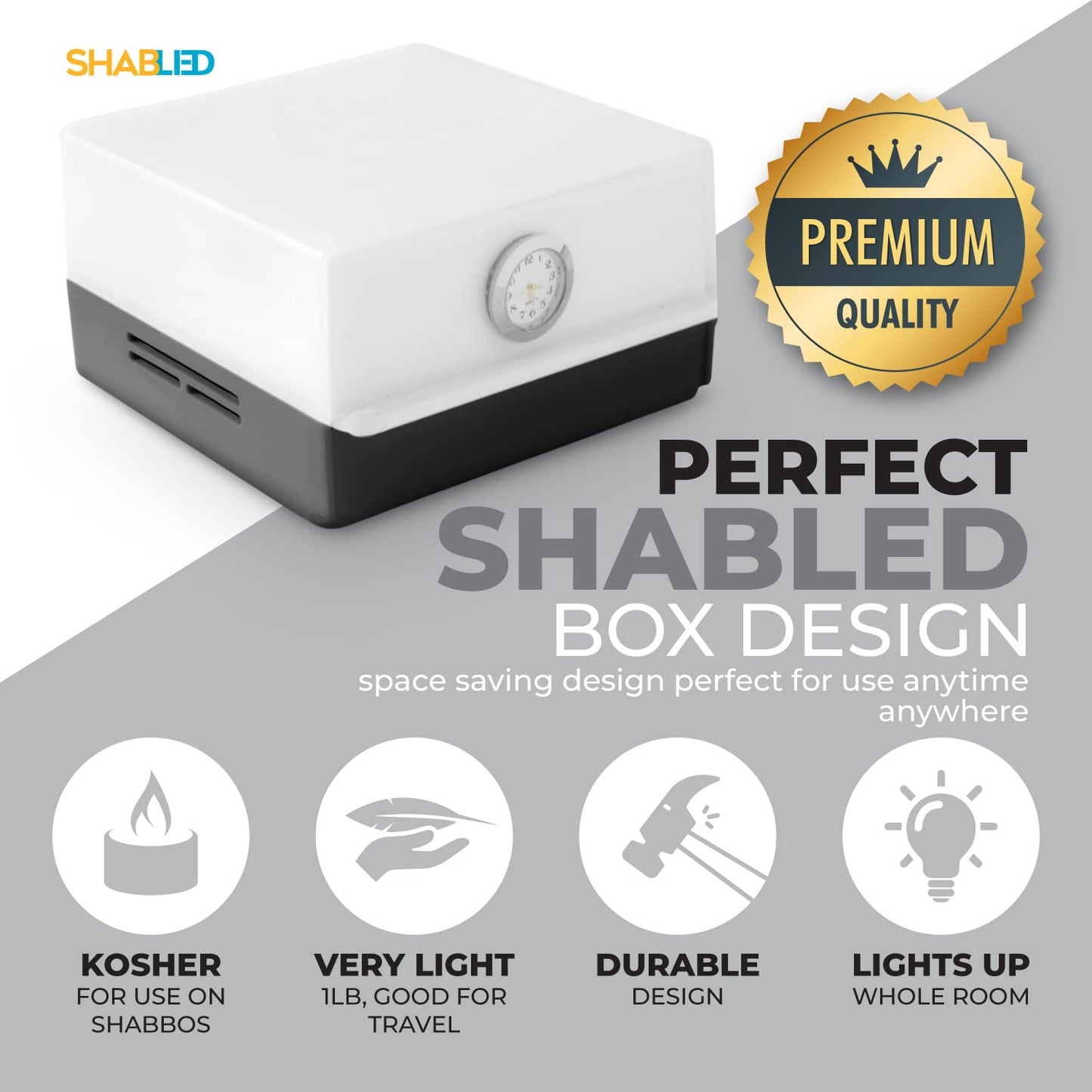 Kosher for Shabbos LED Lamp with Drawer, Table Lamps and nightlight for Living Rooms, Bedrooms, Baby Nursery, Home Office, Reading, Bulb Lasts 50,000 Hours, (Black)