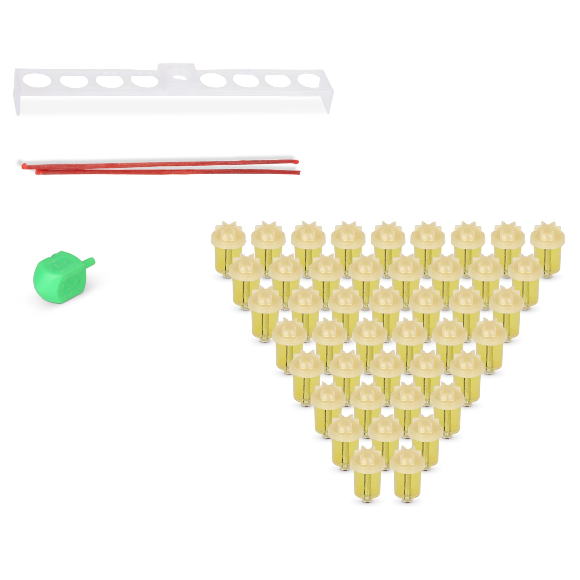 Vehaer 44 Prefilled Cups, 2.5 Hour Burn, Hanukkah, Chanukah Olive Oil, Ready to Use, Fits Most Menorah (Liquid Oil Medium)