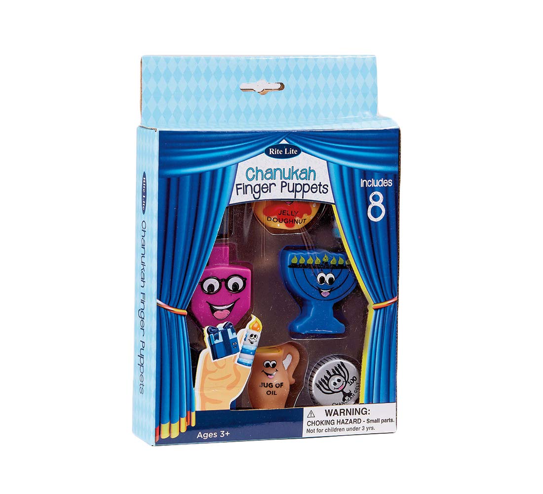 Rite Lite Chanukah Vinyl Finger Puppets For Story Time, Education, Bath Time, and Hanukkah Party Favors Hanukkah Toys Hanukkah Gift