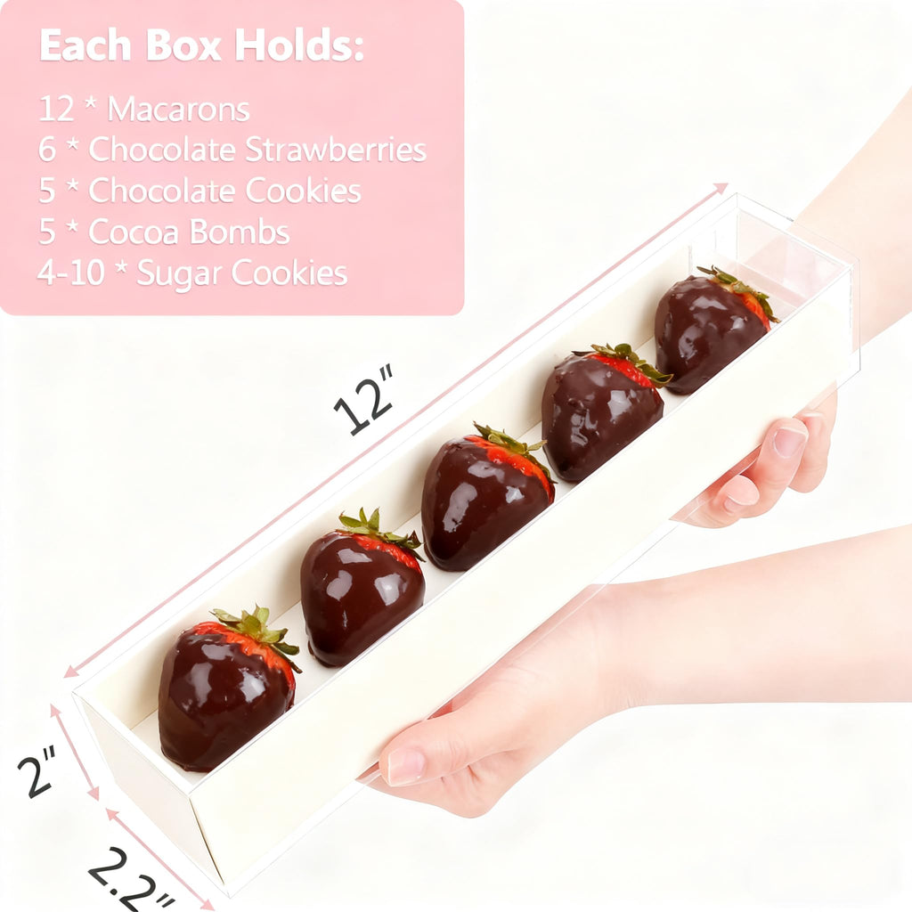 20Pack 12x2.25x2 Inches Long Box for Cocoa Bombs, Cookies, Truffle, Cake Ball