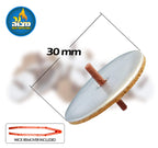 Ner Mitzvah Round Floating Wicks, Large Cotton Wicks and Cork Disc Holders for Oil Cups, Bonus Wick Removal Tweezers - 50 Count (Approx.)