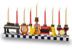 Ner Mitzvah Hand Painted Resin Hanukkah Menorah - Theme Menorahs for Chanukah - Musical Instruments Chanukah Menorah for Kids