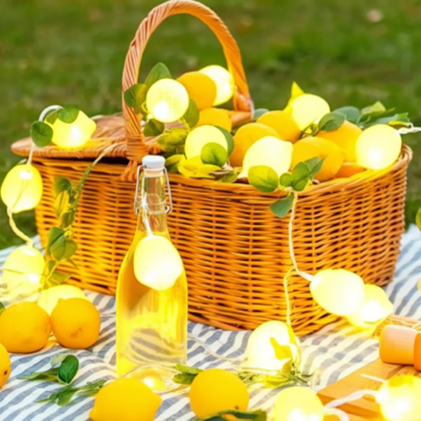 1 Pcs Sukkot 3D Etrog LED String Lights Battery Operated Light String 9.8ft 20leds Etrog Light Bulbs with Branches Leaves Fairy Lights Sukkot Decorations for Sukkah Garden Party Decorations