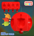 Dreidel Shaped Silicone Popsicle Molds for Freezing, Candy, Ice Cubes, Chocolate and More - Chanukah Dreidel Silicone Ice Mold - The Kosher Cook