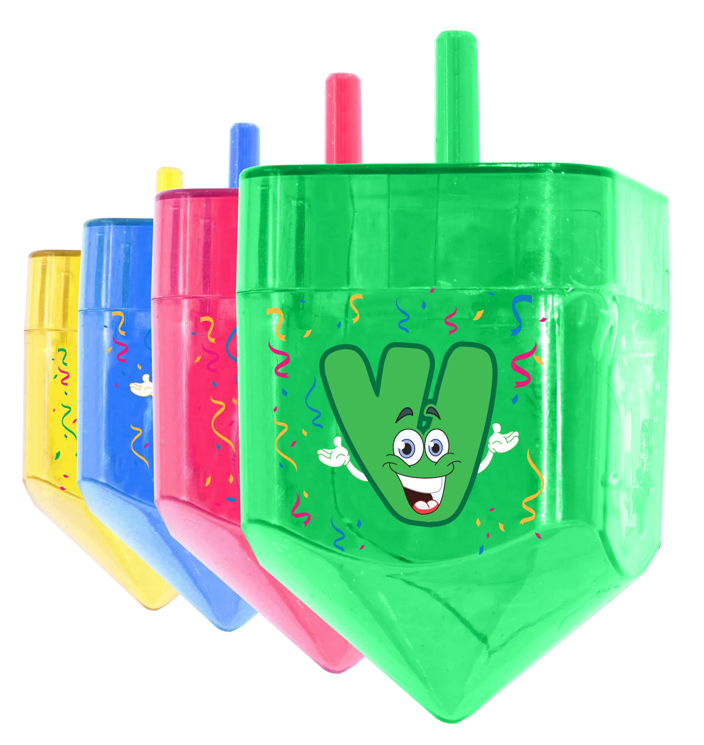 Izzy 'n' Dizzy 4 Pack Fillable Dreidels - Great for Chocolate Coins and Candy - Small