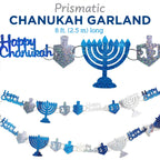 Rite Lite Hanukkah Garland - Chanukah Jewish Holiday Party Decorations Banner Blue & White Celebration Decor Centerpiece Hanukkah Gifts Perfect for Entertaining Indoor & Outdoor Stretches 8 Feet Long!