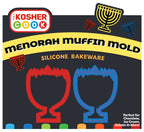 The Kosher Cook Menorah Shaped Silicone Molds for Baking, Freezing, Candy, Ice Cubes, Chocolate and more, Oven and Freezer Safe, Small Silicone Molds for Chanukah - Silicone Bakeware