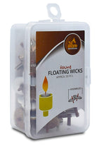 Ner Mitzvah Pre-Assembled Round Floating Wicks - 50 Count - Cotton Wicks and Cork Disc Holders for Oil Cups