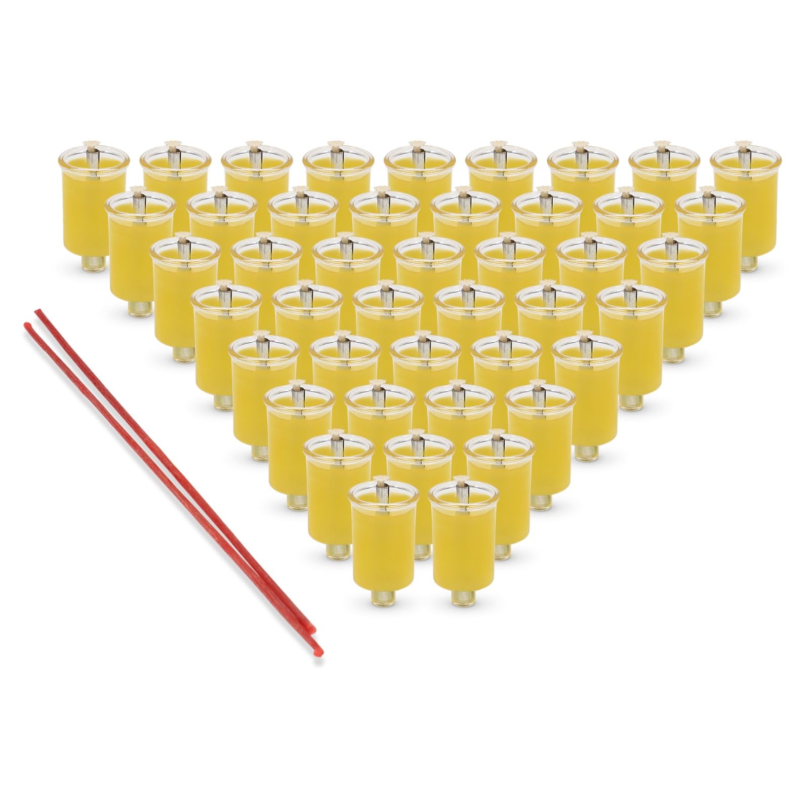 Vehaer 44 Gelled Prefilled Cups,1.45 Burn time, Hanukkah, Fits Candle Menorahs, Chanukah Olive Oil, Ready to Use, Fits Most Menorah (Gelled Small)