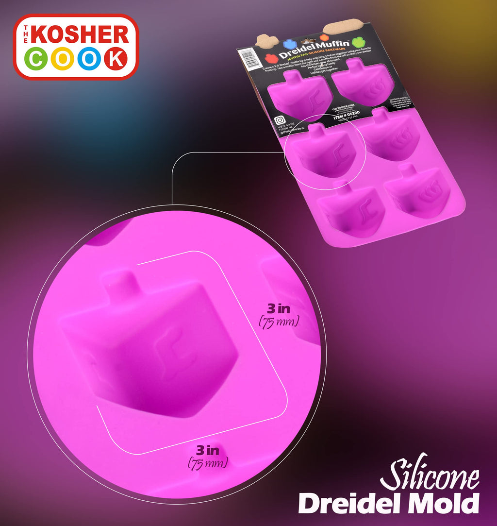 The Kosher Cook Dreidel Shaped Silicone Molds for Baking, Freezing, Candy, Ice Cubes, Chocolate and More, Oven and Freezer Safe, Small Silicone Molds for Chanukah