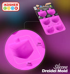The Kosher Cook Dreidel Shaped Silicone Molds for Baking, Freezing, Candy, Ice Cubes, Chocolate and More, Oven and Freezer Safe, Small Silicone Molds for Chanukah