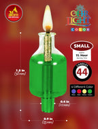 Ner Mitzvah Hanukkah Colored Ohr Lights, Pre-Filled Oil Candles - Small Size, 44 per pk. Burns Aprox. 1 1/2 Hrs