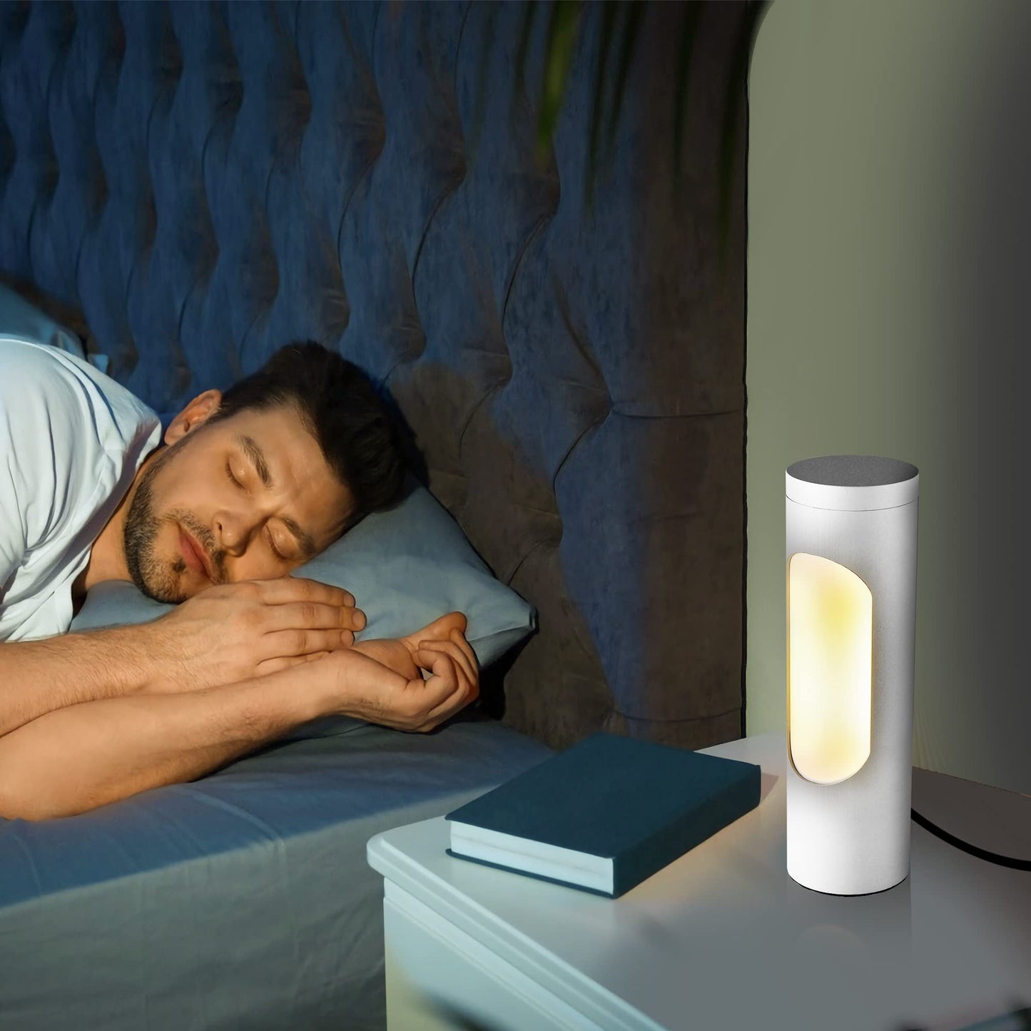 LEDIARY Kosher Lamp for Shabbos, White Table Lamps and Nightlight for Living Room Bedroom，T10 Bulb Included (4W Eqv 40W, 400LM, 3000K)