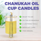 Vehaer 44 Prefilled Cups, 2.5 Hour Burn, Hanukkah, Chanukah Olive Oil, Ready to Use, Fits Most Menorah (Liquid Oil Medium)